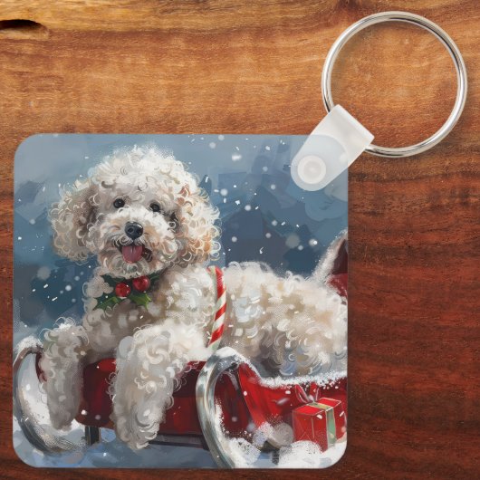 プードルドッグクリスマスフェスティバル キーホルダー (裏面)
