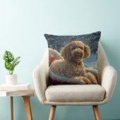 プードルドッグクリスマスフェスティバル クッション (椅子)