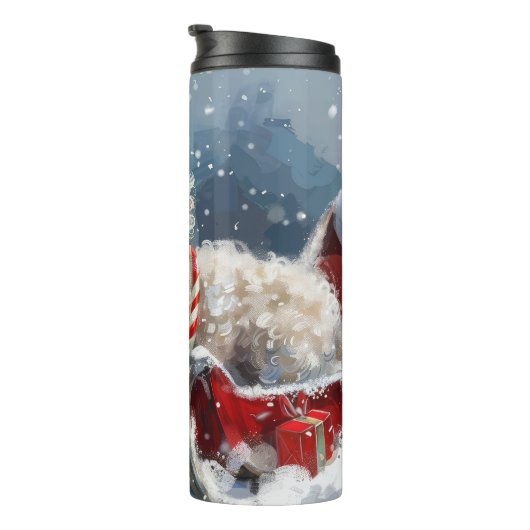 プードルドッグクリスマスフェスティバル タンブラー (回転右)