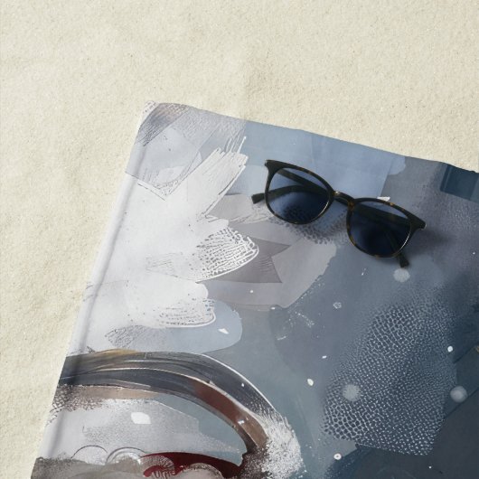 プードルドッグクリスマスフェスティバル ビーチタオル (インサイチュ)