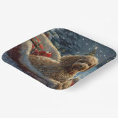 プードルドッグクリスマスフェスティバル ペーパープレート (傾斜あり)