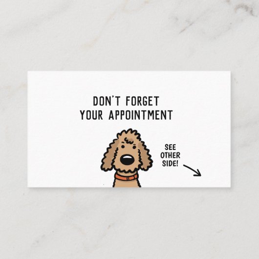 プードルドッグケアアポイントメントアラーム 名刺 (裏面)