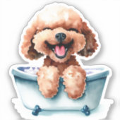 プードルドッグコンターカットビニール シール (正面)