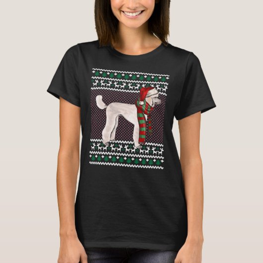 プードルドッグサンタ醜いクリスマス Tシャツ (正面)
