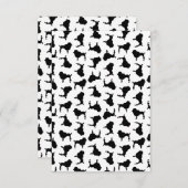 プードルドッグシルエットカスタム背景色 サンキューカード (正面/裏面)