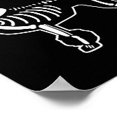 プードルドッグスケルトンハロウィンドルドードルドッグズオーウ ポスター (角)