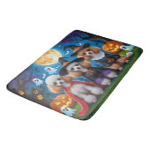 プードルドッグスパンプキンハロウィンおもしろい バスマット (アングル)