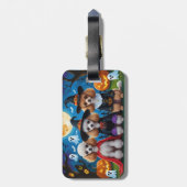 プードルドッグスパンプキンハロウィンおもしろい ラゲッジタグ (裏面縦)