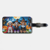 プードルドッグスパンプキンハロウィンおもしろい ラゲッジタグ (裏面横)