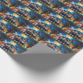 プードルドッグスパンプキンハロウィンおもしろい ラッピングペーパー (角)