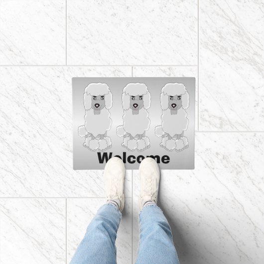 プードルドッグデザイン ドアマット (室内)
