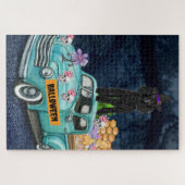 プードルドッグハロウィーントラック怖い夜 ジグソーパズル (横)