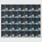 プードルドッグハロウィーントラック怖い夜 ラッピングペーパー (フラット)