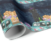 プードルドッグハロウィーントラック怖い夜 ラッピングペーパー (ロールコーナー)