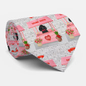 プードルドッグバレンタインデーキスをするス ネクタイ (ロール)