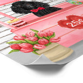 プードルドッグバレンタインデーキスをするス ポスター (角)