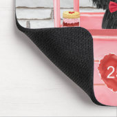 プードルドッグバレンタインデーキスをするス マウスパッド (コーナー)