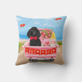 プードルドッグバレンタインデートラックハート クッション (裏面)