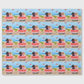 プードルドッグバレンタインデートラックハート ラッピングペーパー (フラット)