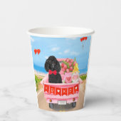 プードルドッグバレンタインデートラックハート 紙コップ (裏面)