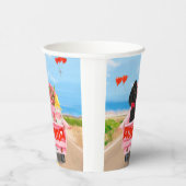 プードルドッグバレンタインデートラックハート 紙コップ (右)