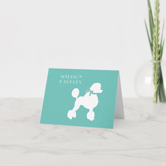 プードルドッグパピーフランスの ノートカード (正面)