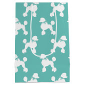 プードルドッグパピーフランスの ミディアムペーパーバッグ (裏面)