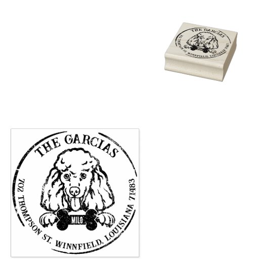 プードルドッグファミリー差出人住所 ラバースタンプ (押印)