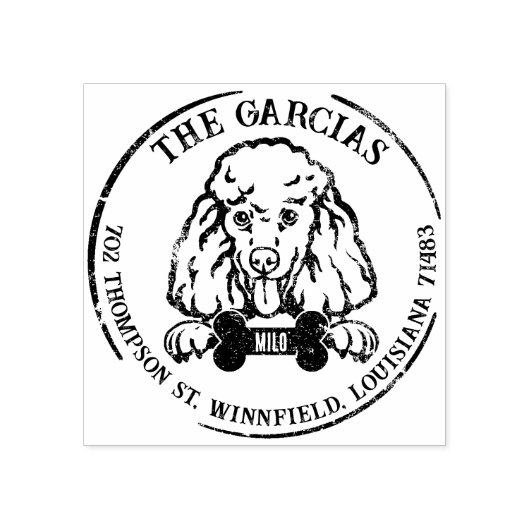 プードルドッグファミリー差出人住所 ラバースタンプ (インプリント)