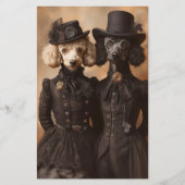 プードルドッグブラックビクトリアン衣装CP4クラフト紙 (正面)