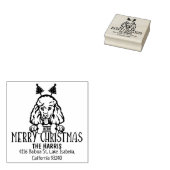 プードルドッグメリークリスマス差出人住所 ラバースタンプ (押印)