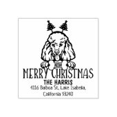 プードルドッグメリークリスマス差出人住所 ラバースタンプ (インプリント)