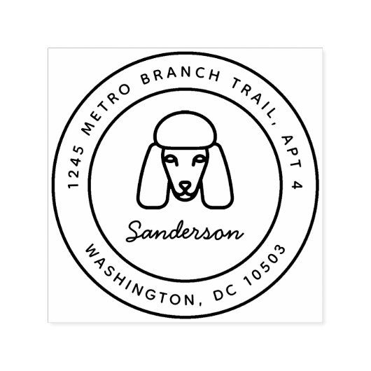 プードルドッグ差出人住所スタンプセルフインキング セルフインキングスタンプ (デザイン)