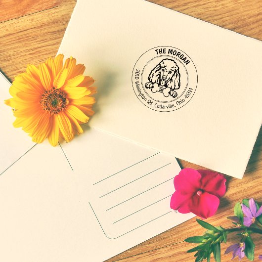 プードルドッグ差出人住所ファミリー ラバースタンプ