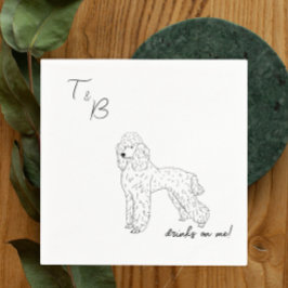 プードルドッグ結婚のカクテルナプキン スタンダードカクテルナプキン