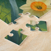 プードルドッグ絵を描春の花 ジグソーパズル (側面)