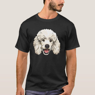 プードルドッグ顔子犬ペットアニマルプードルプードルプードルモ Tシャツ