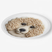 プードルドッグ3D インスパイア ペーパープレート (アングル)