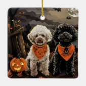 プードルハロウィン不気味 セラミックオーナメント (裏面)