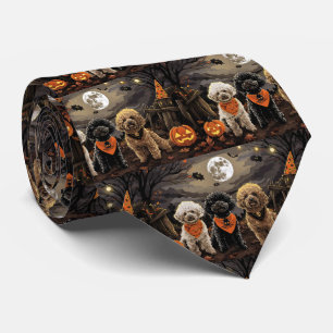 プードルハロウィン不気味 ネクタイ