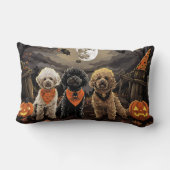 プードルハロウィン不気味 ランバークッション (裏面)