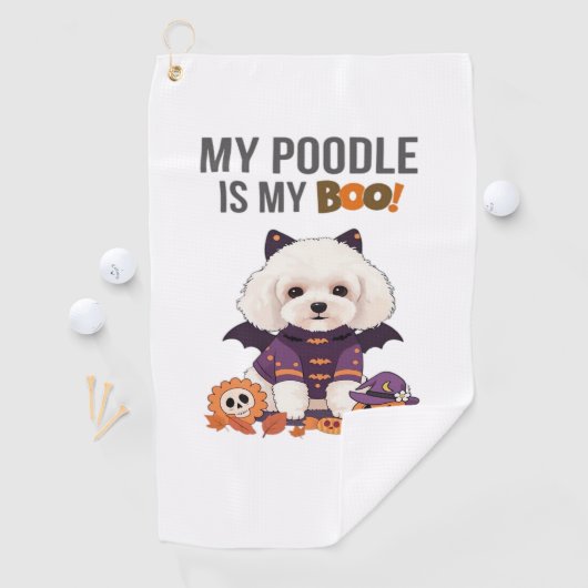 プードルハロウィーンのコスチューム私のプードルは私のブードッグ ゴルフタオル (インサイチュ)