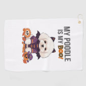 プードルハロウィーンのコスチューム私のプードルは私のブードッグ ゴルフタオル (横)