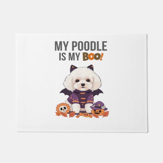 プードルハロウィーンのコスチューム私のプードルは私のブードッグ ドアマット (正面)