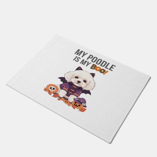 プードルハロウィーンのコスチューム私のプードルは私のブードッグ ドアマット (アングル)