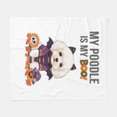 プードルハロウィーンのコスチューム私のプードルは私のブードッグ フリースブランケット (正面(横))