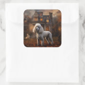 プードルハロウィーン怖い スクエアシール (バッグ)