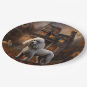 プードルハロウィーン怖い ペーパープレート (アングル)