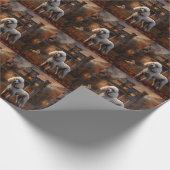 プードルハロウィーン怖い ラッピングペーパー (角)