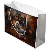 プードルハロウィーン怖い ラージペーパーバッグ (裏面アングル)